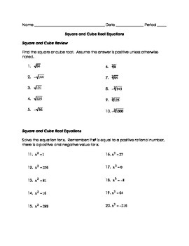 photo A10 Solving Cube Root Equations Answers