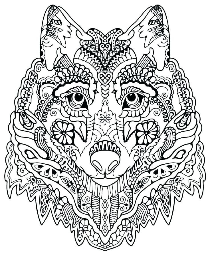 pic Abstract Wolf Coloring Pages For Adults