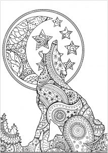 wallpapers Abstract Wolf Coloring Pages For Adults