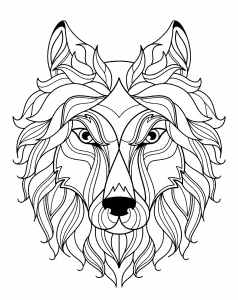 pics Abstract Wolf Coloring Pages For Adults