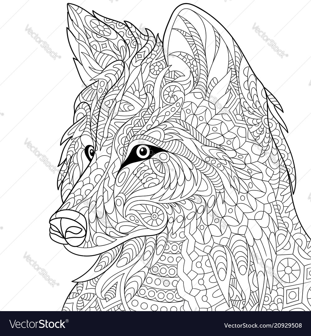 photo Abstract Wolf Coloring Pages For Adults