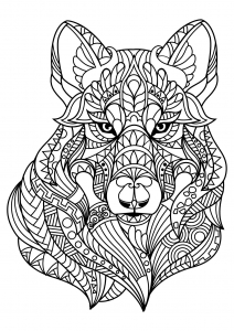 pix Abstract Wolf Coloring Pages For Adults