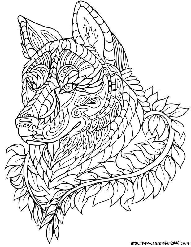 wallpapers Abstract Wolf Coloring Pages For Adults