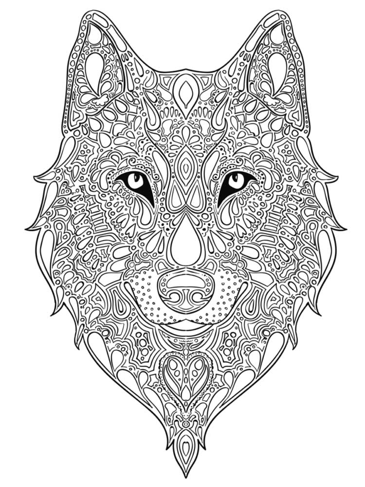 pic Abstract Wolf Coloring Pages For Adults