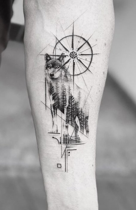 pics Abstract Wolf Tattoo Designs