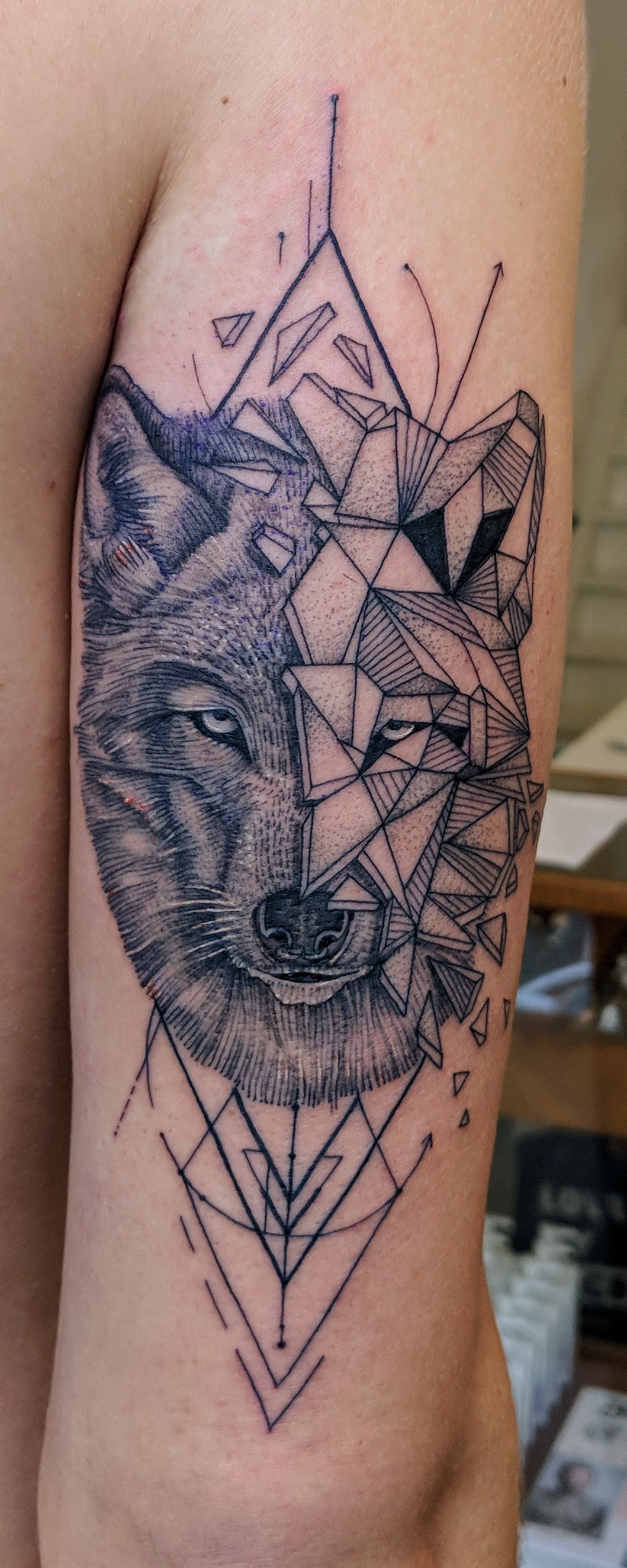 pic Abstract Wolf Tattoo