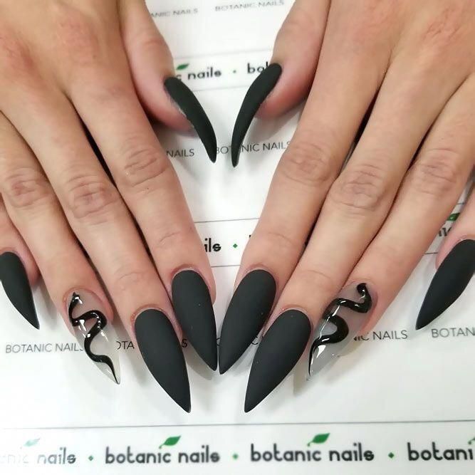 wallpapers Black Acrylic Nails Snake