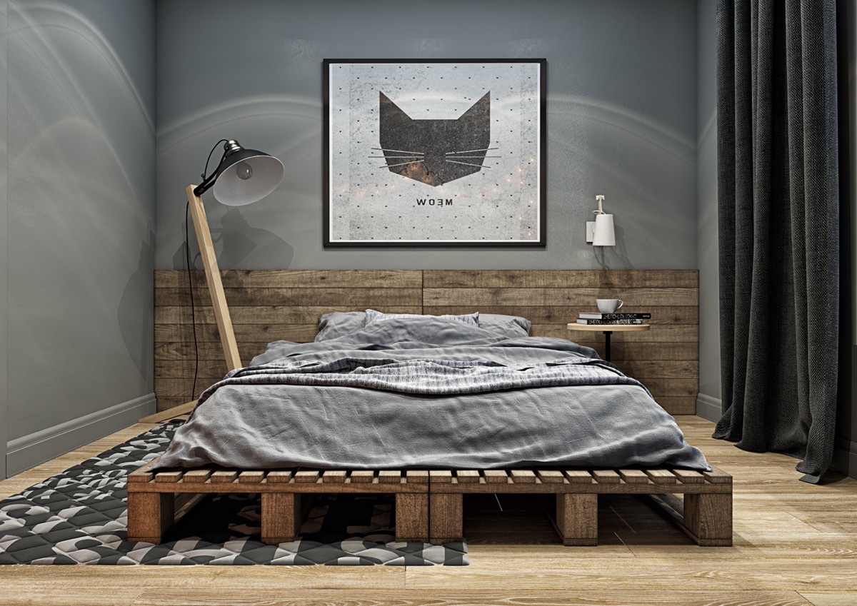 photo Dark Grey Industrial Bedroom