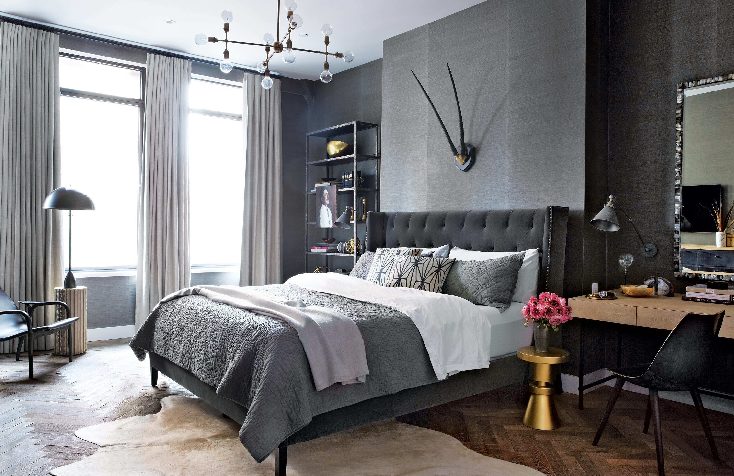 wallpapers Dark Grey Industrial Bedroom