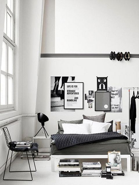 picture Grey Industrial Bedroom