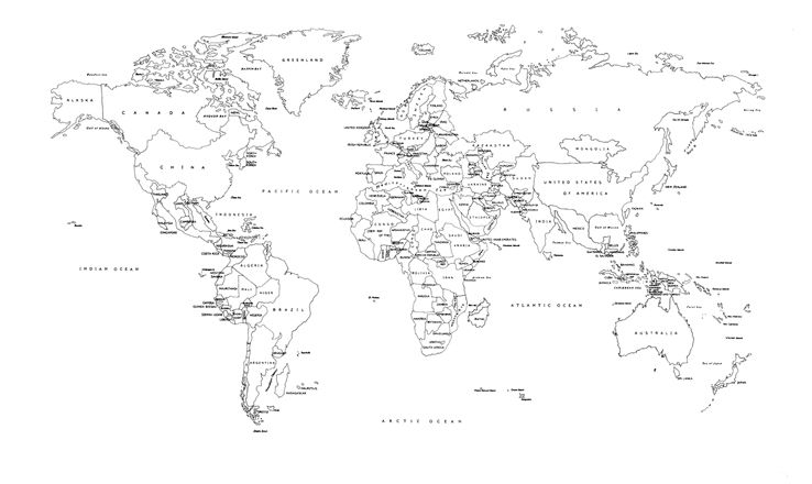 Featured image of post High Resolution Labeled World Map Black And White