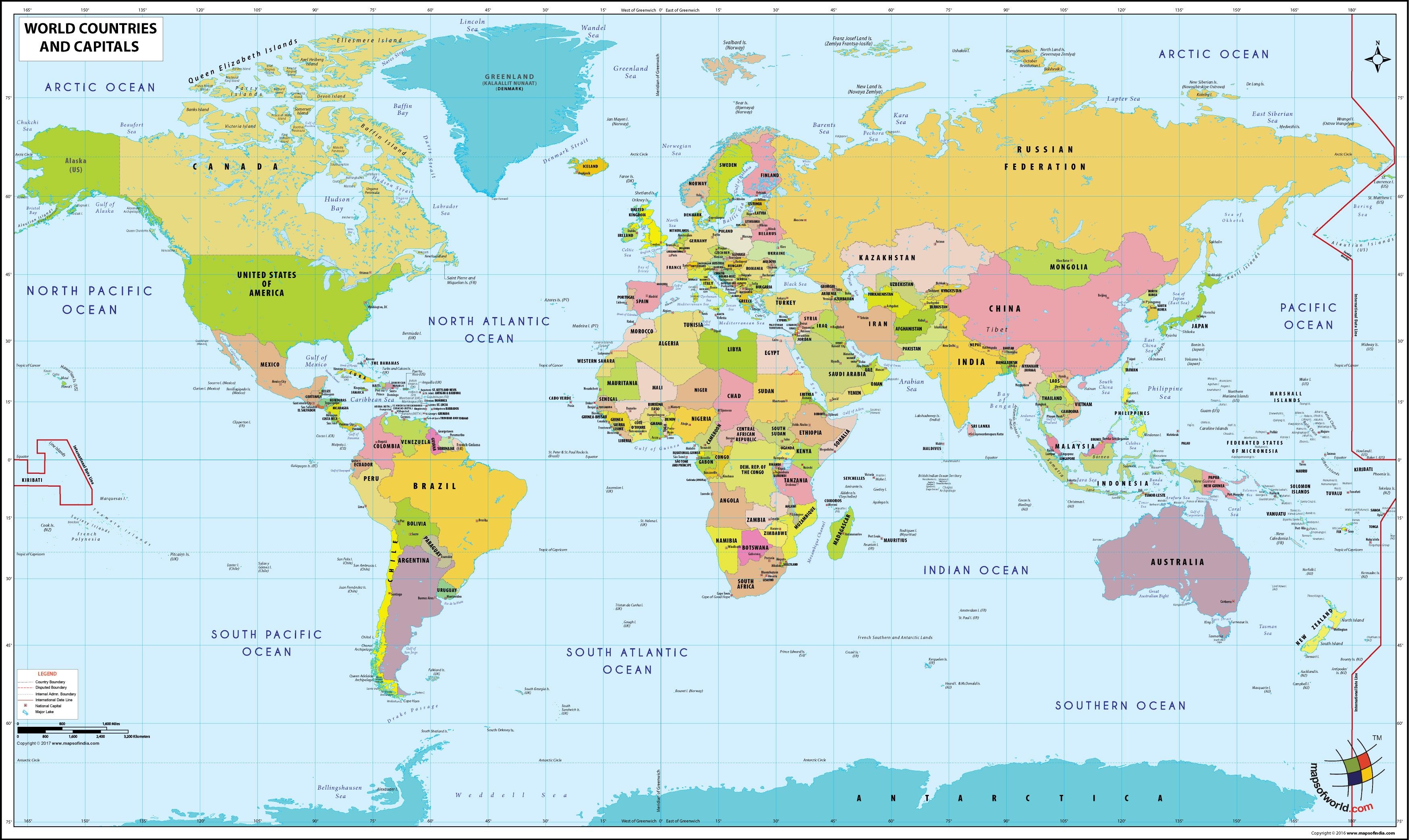 pics High Resolution Labeled World Map With Countries