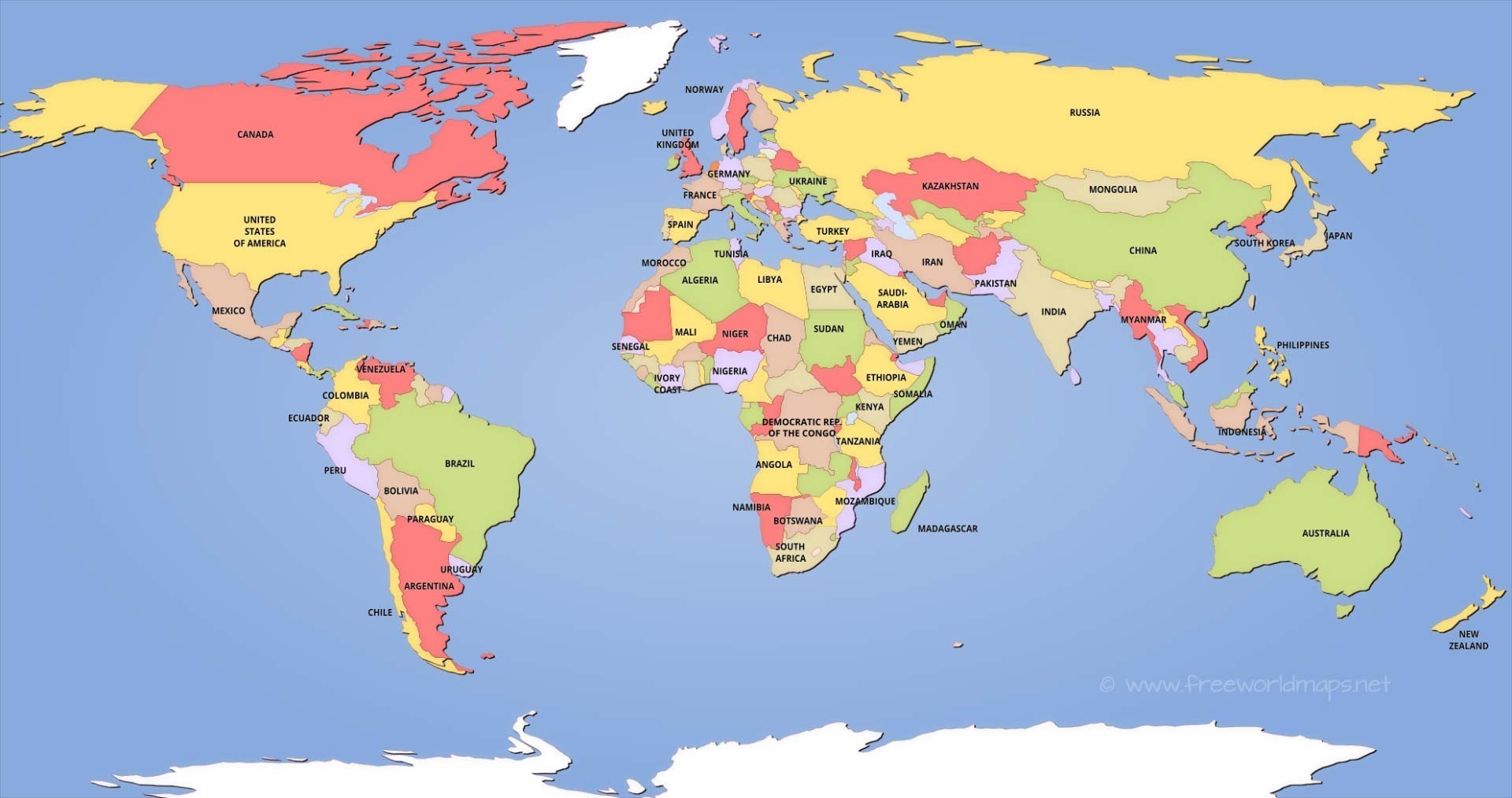 pics High Resolution Labeled World Map With Countries