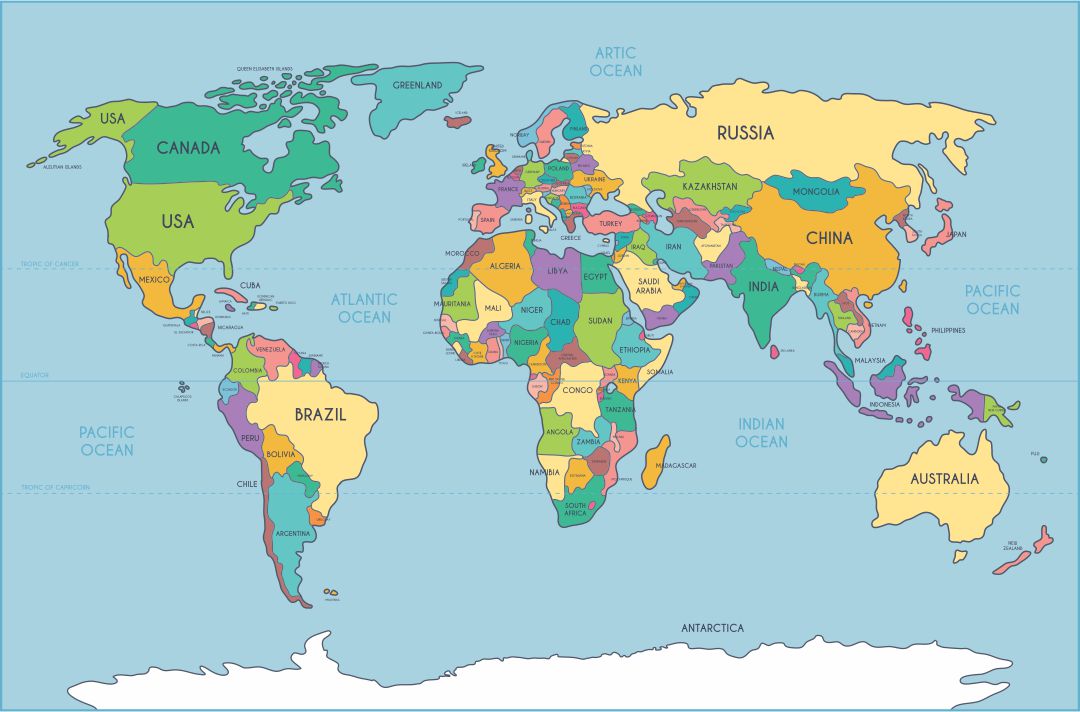 pics High Resolution Labeled World Map