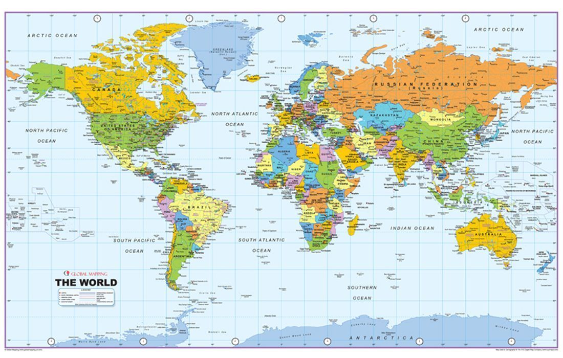 wallpapers High Resolution Labeled World Map