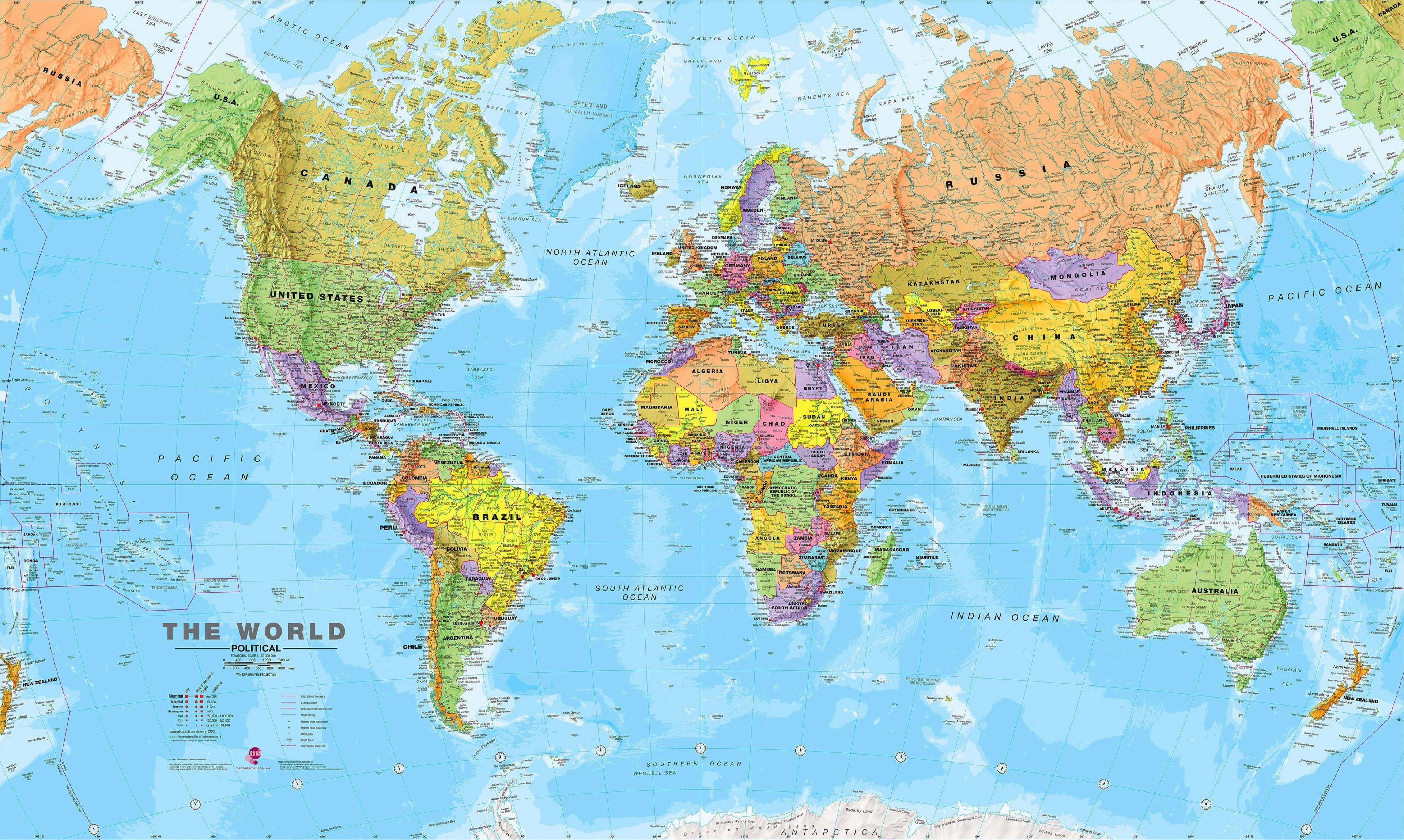 pix High Resolution Labeled World Map