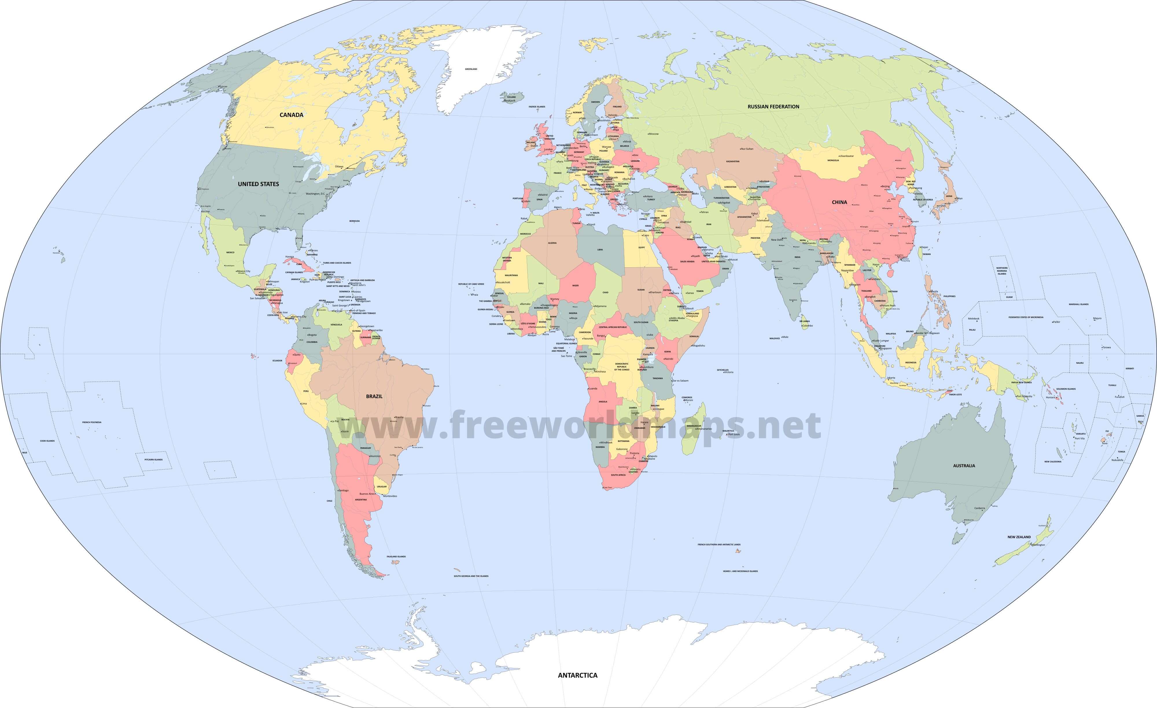 wallpapers High Resolution Pdf High Resolution Labeled World Map