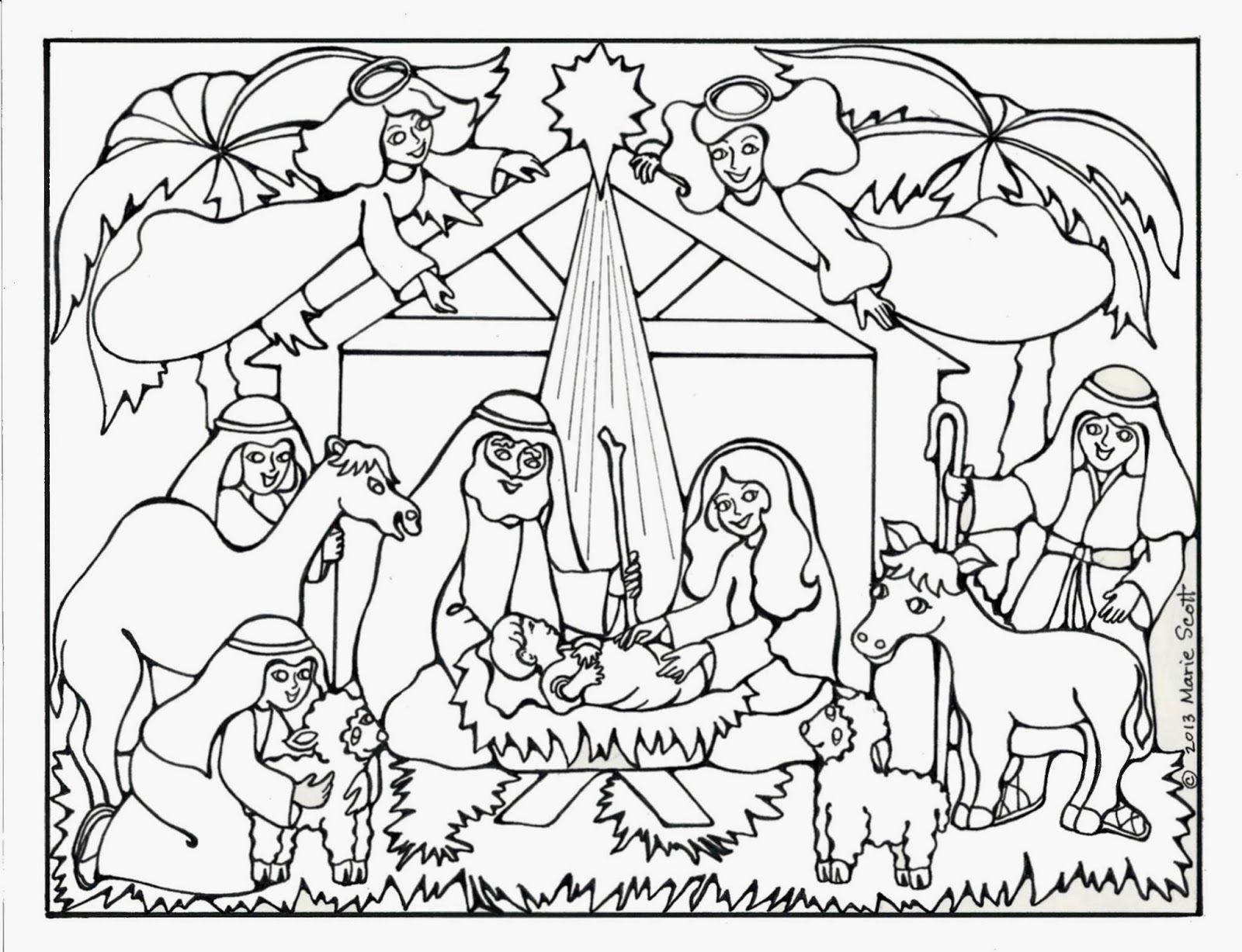 pics Manger Scene Coloring Page