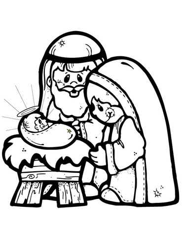 images Manger Scene Coloring Page