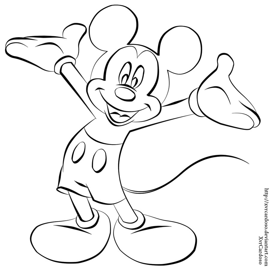 picture Mickey Mouse Line Drawing