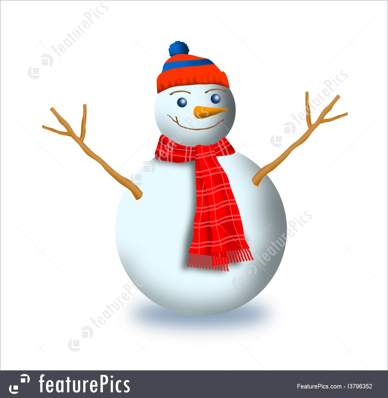 photo Picture Of Snowman With Scarf