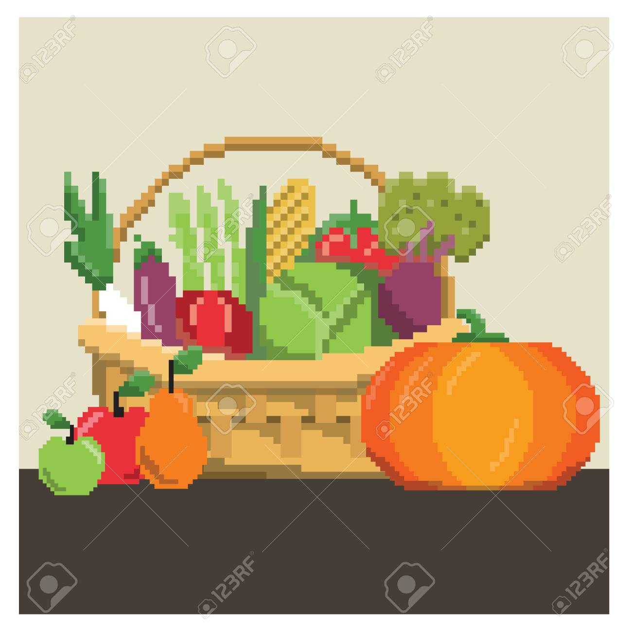 pix Pixel Fruit Basket