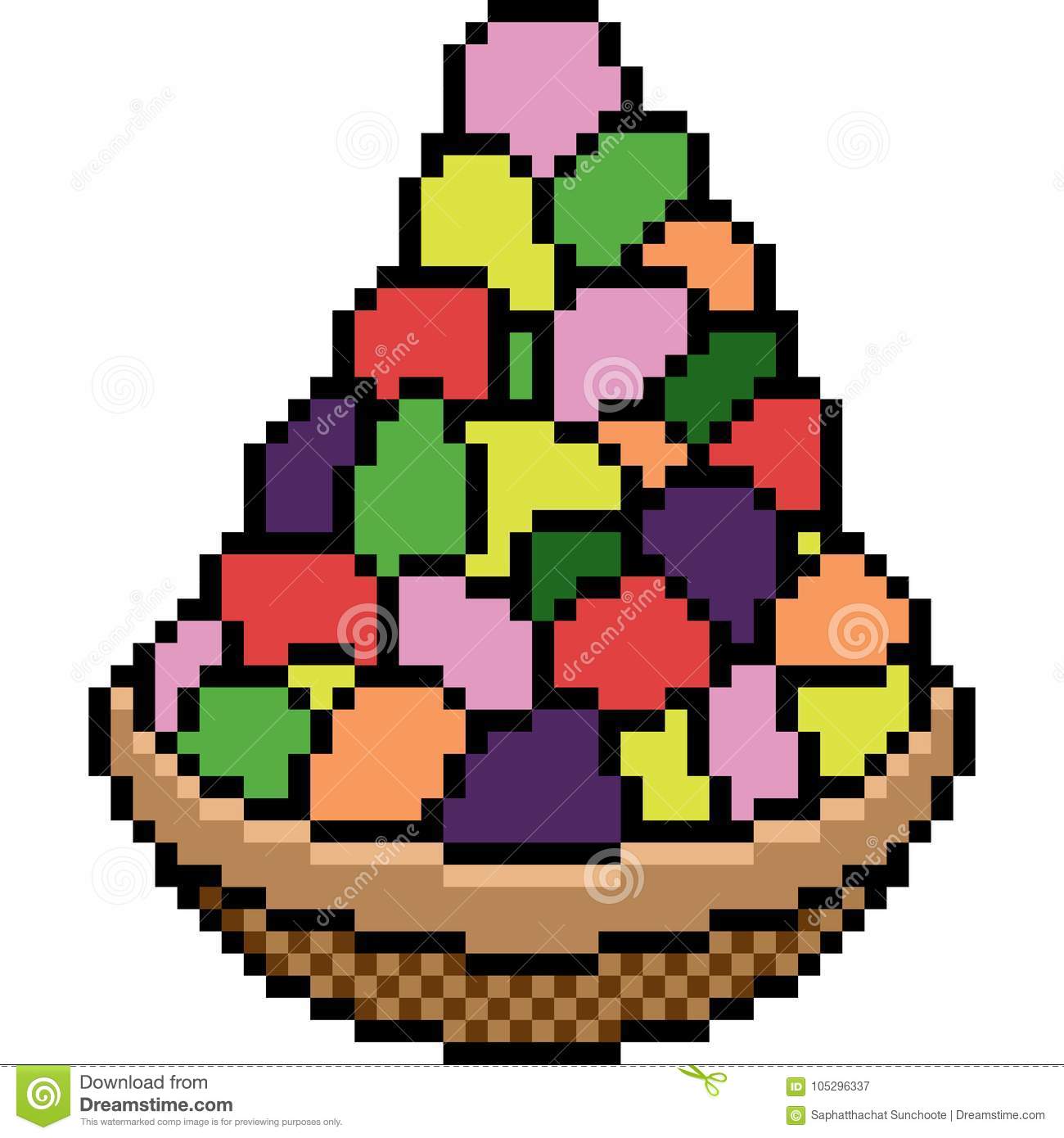 photo Pixel Fruit Basket