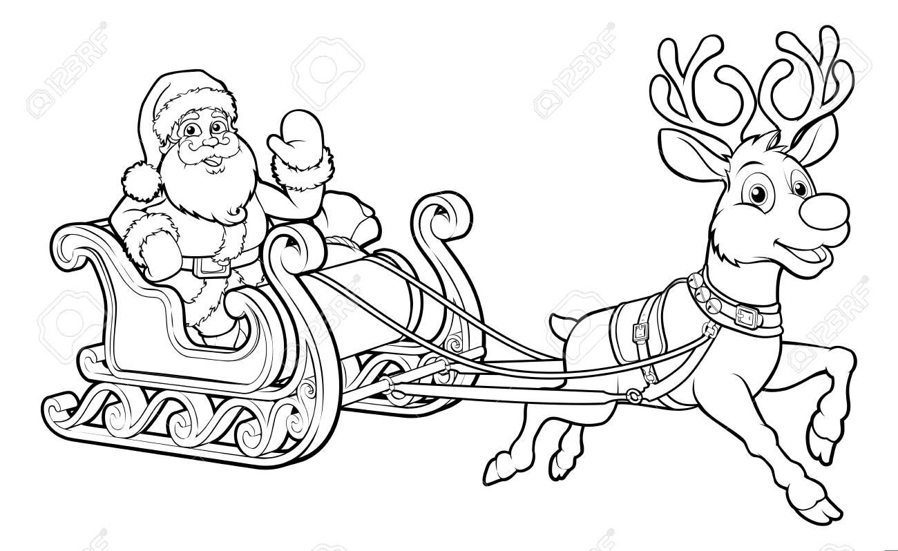 pics Reindeer And Sleigh Drawing