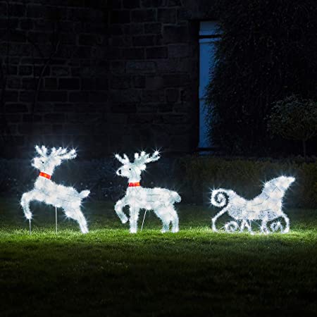 pic Reindeer And Sleigh Outdoor Decoration