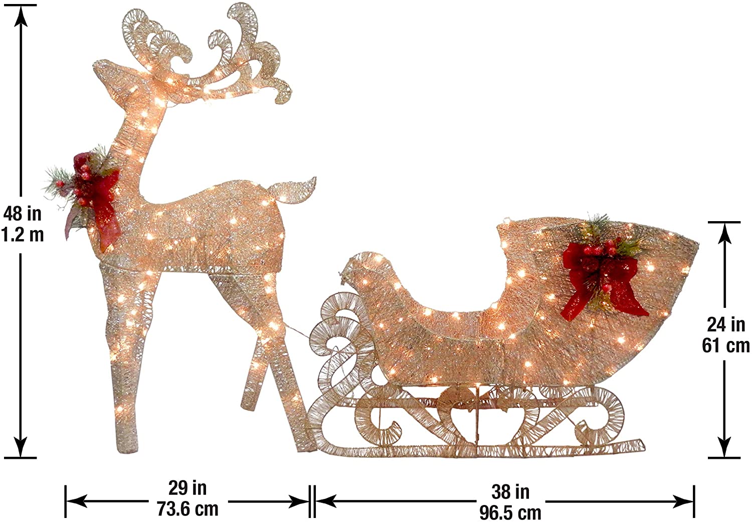 images Reindeer And Sleigh Outdoor Decoration