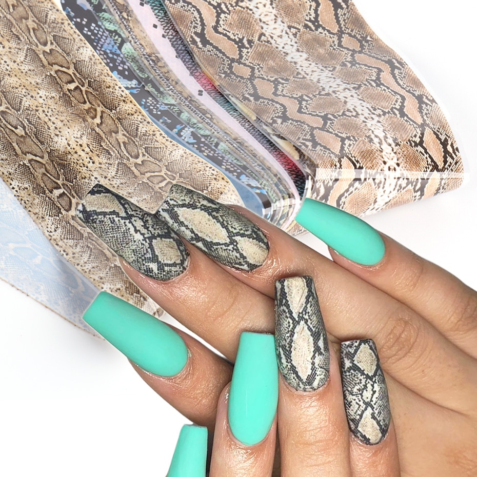 pics Snake Print Acrylic Nails