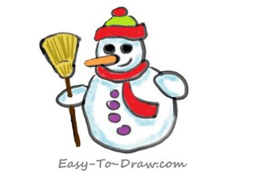 images Snowman With Scarf Drawing