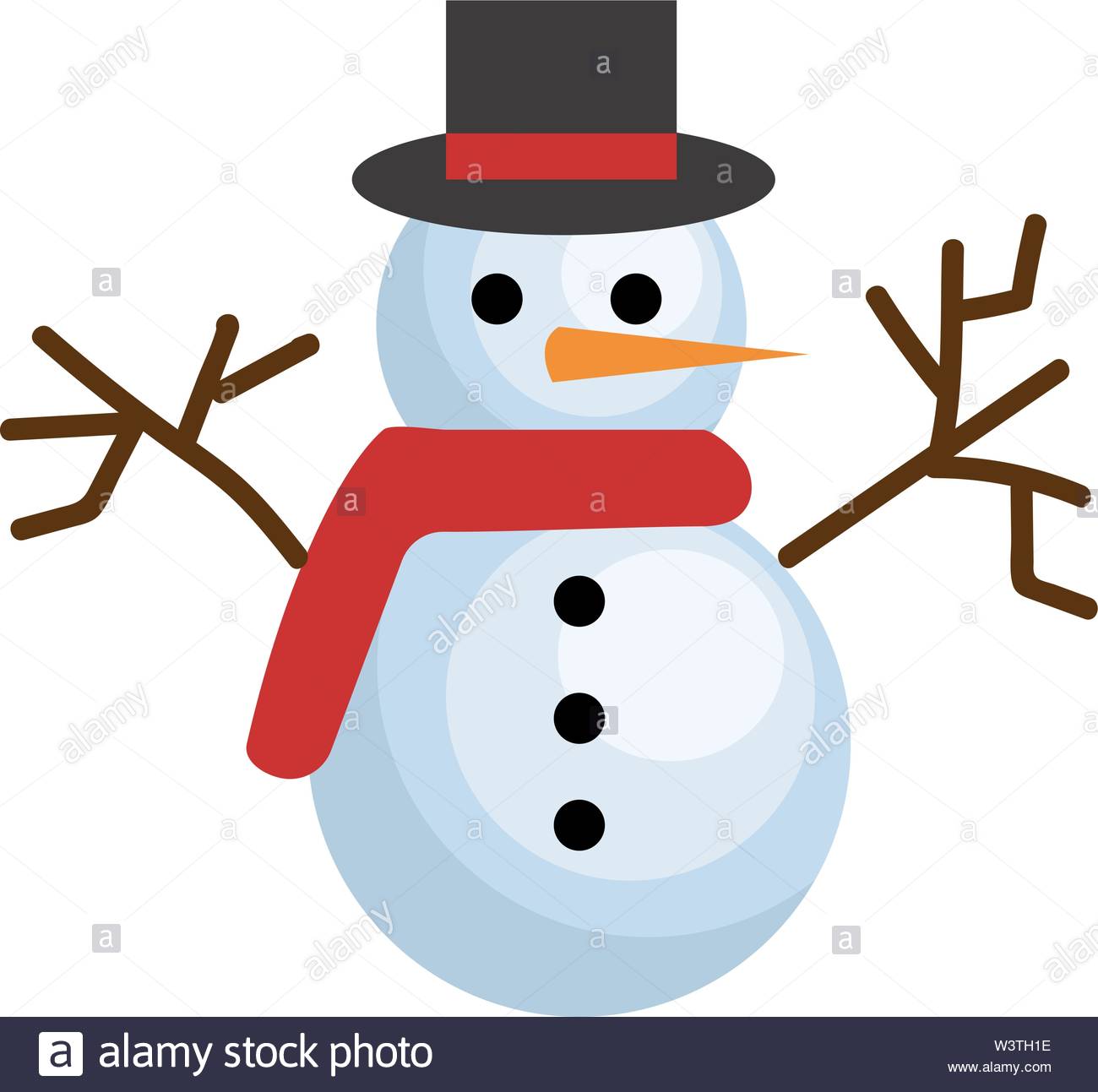 picture Snowman With Scarf Drawing