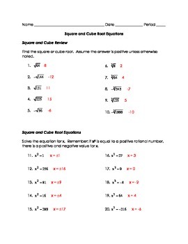 images Solving Cube Root Equations Worksheet Answers