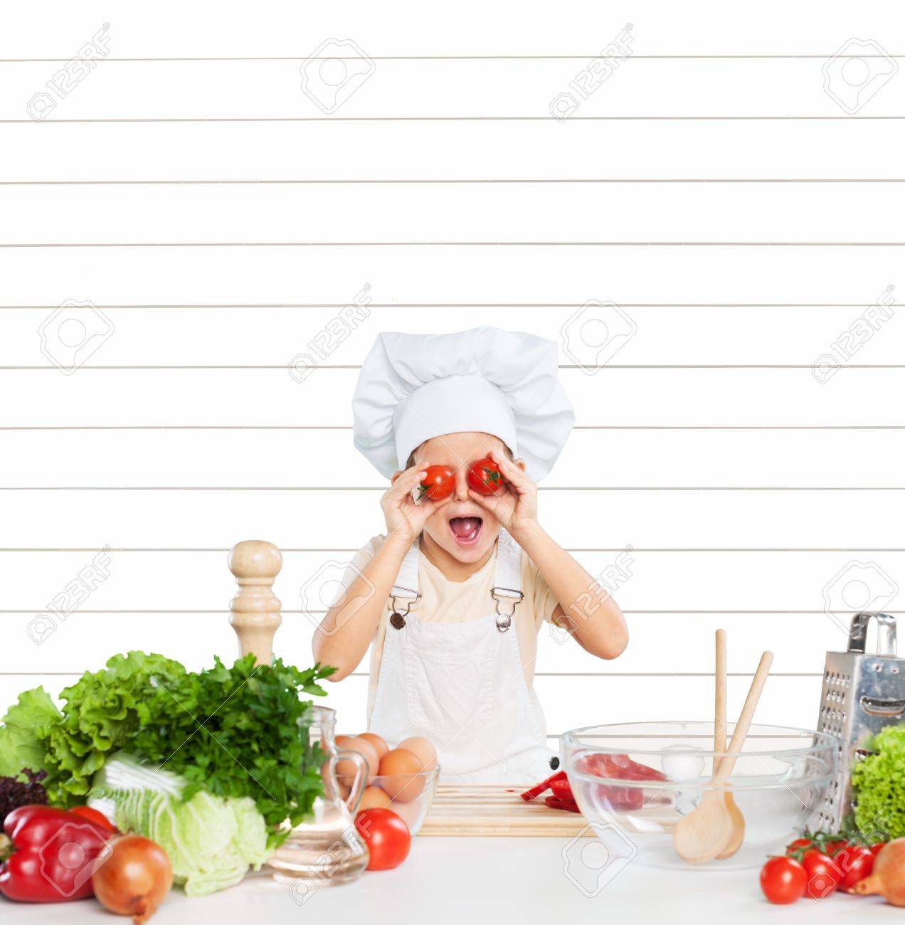 photo Stock Photo Kid Cooking