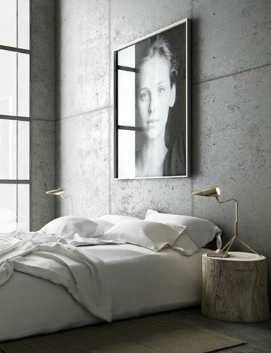 photo White Grey Industrial Bedroom