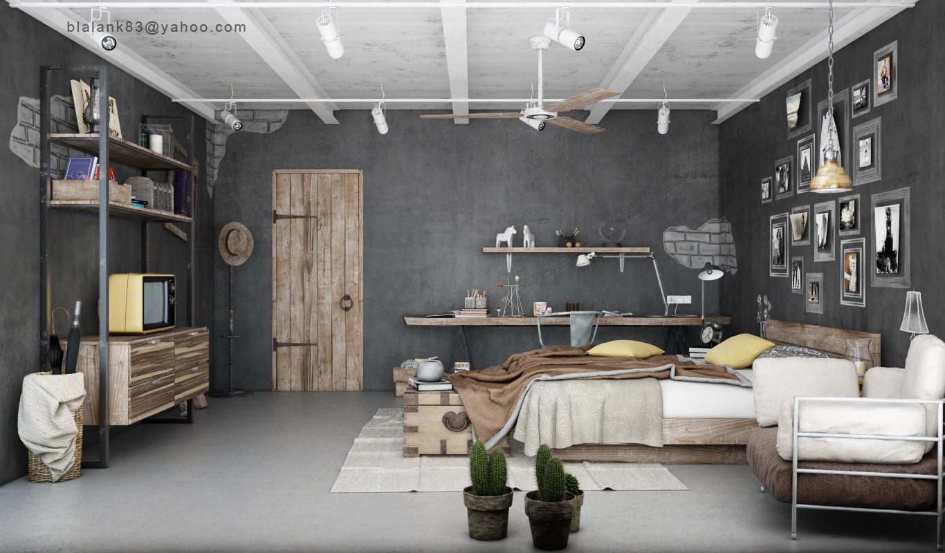 pics White Grey Industrial Bedroom